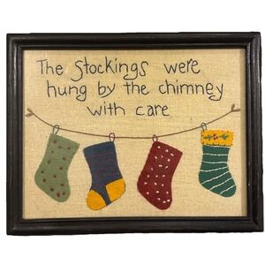Country Christmas The Stockings Were Hung‎ Picture Embroidered Felt Cross Stitch